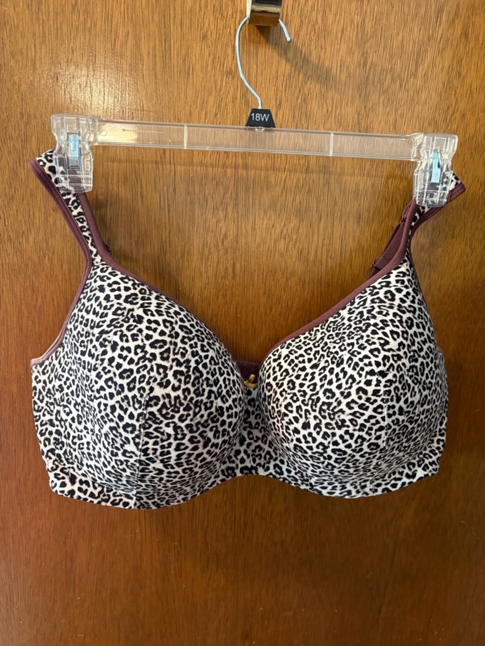 Cacique 42F Leopard Print Balconette Bra Underwire Full Coverage
